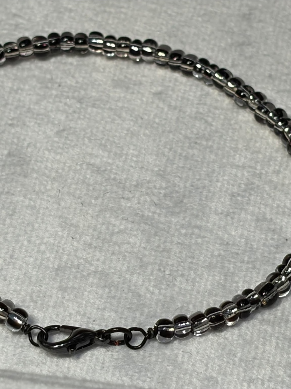 Gray Glass Bead Double-Strand Bracelet